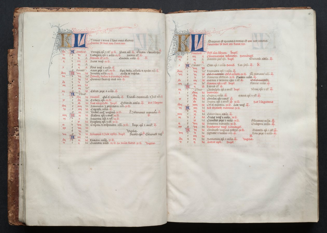 Het Gotha Missaal: Fol. 9v, Tekst, ca. 1375 door Master of the Boqueteaux
