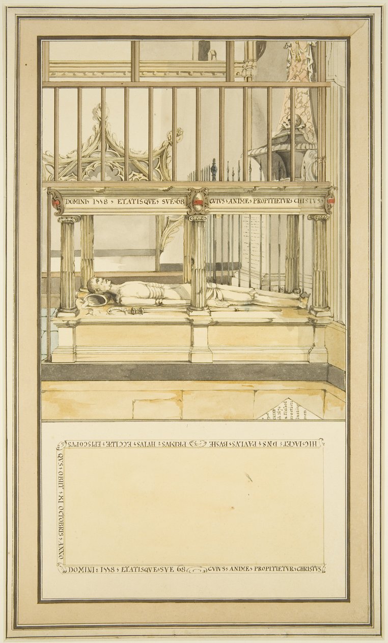 Graf van bisschop Paul Bush, in de kathedraal van Bristol door Master of the Bristol Church Monuments