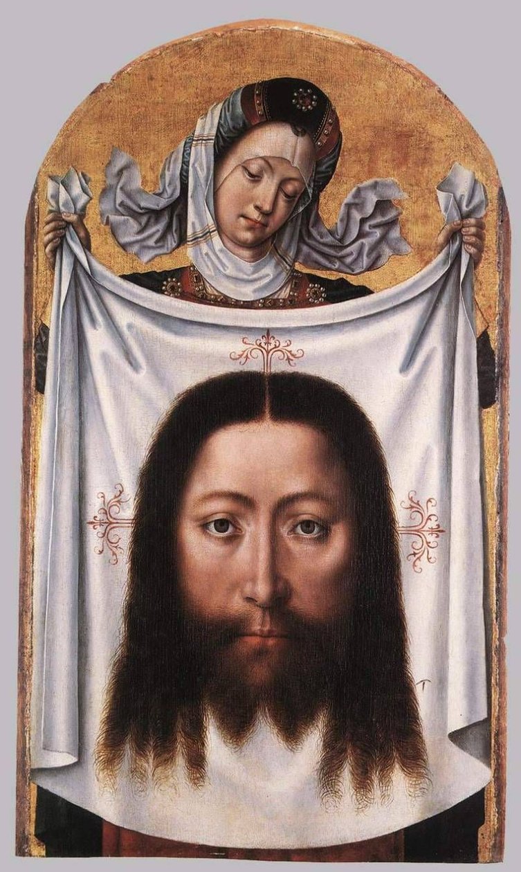 Heilige Veronica met het Sudarium door Master of the Bruges Legend of St. Ursula