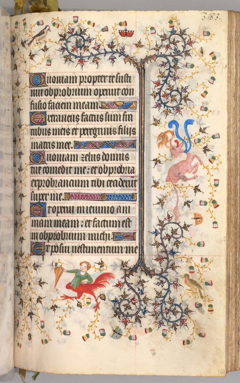 Getijdenboek van Karel de Edele, koning van Navarra 1361-1425: fol. 187r, tekst, ca. 1405 door Master of the Brussels Initials and Associates