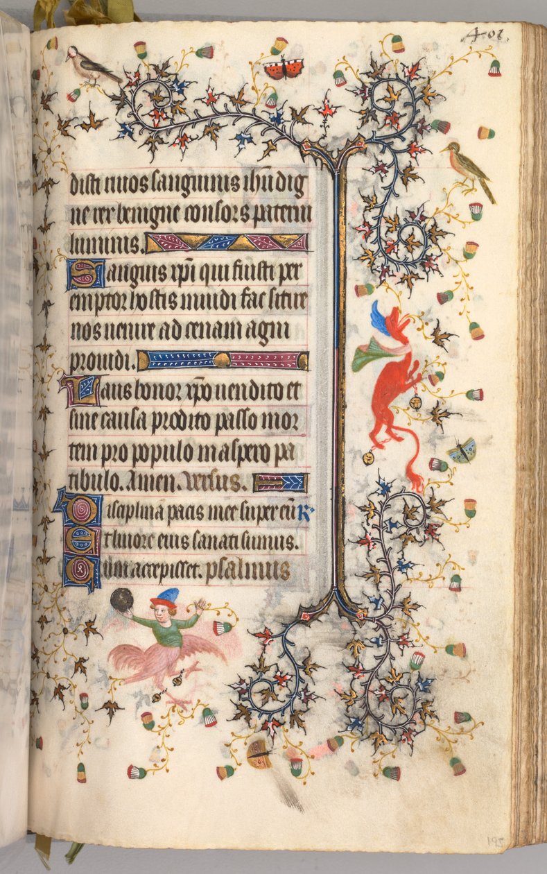 Getijdenboek van Karel de Edele, Koning van Navarra 1361-1425: fol. 195r, Tekst, ca. 1405 door Master of the Brussels Initials and Associates