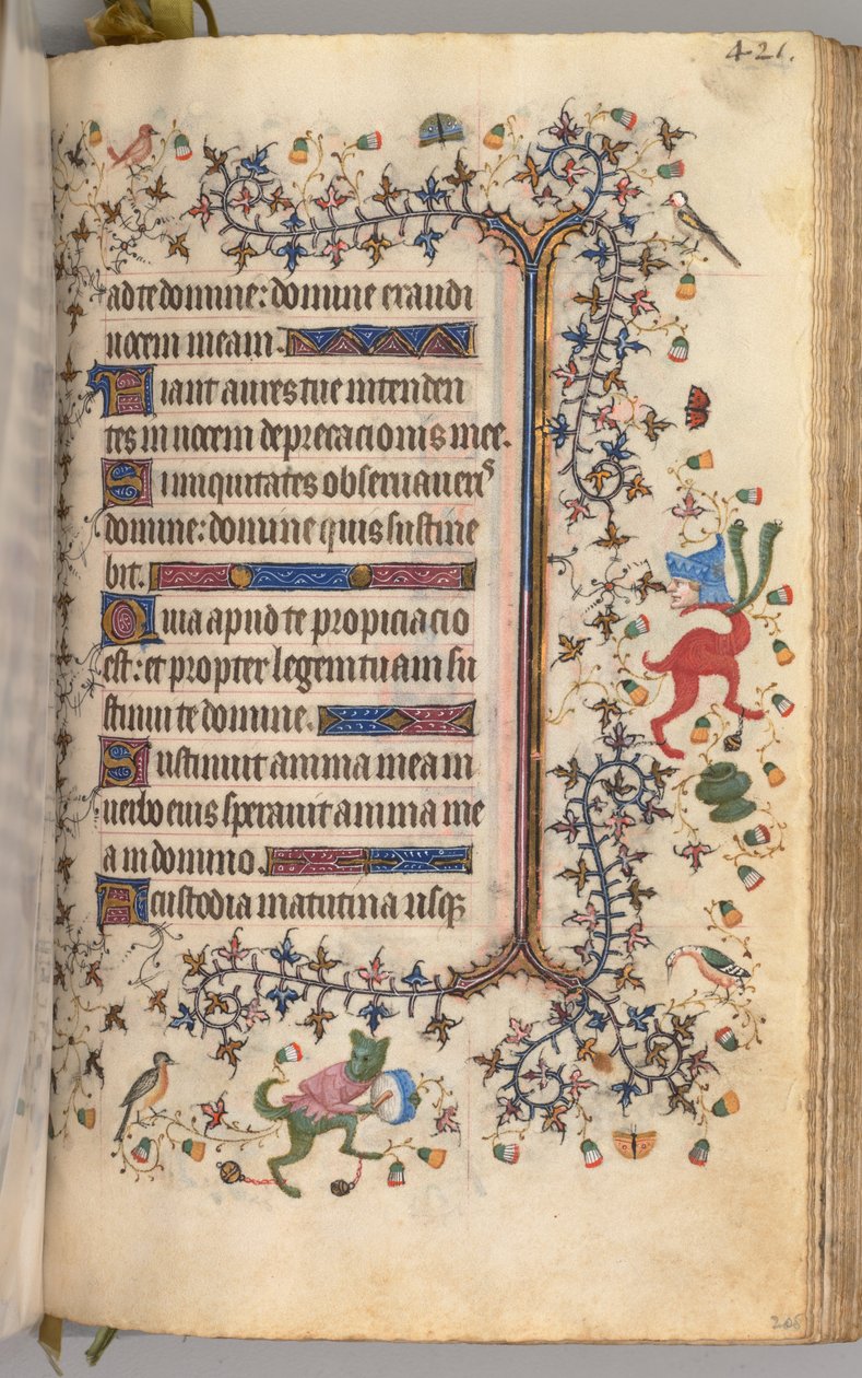 Getijdenboek van Karel de Edele, Koning van Navarra 1361-1425: fol. 205r, Tekst, c. 1405 door Master of the Brussels Initials and Associates