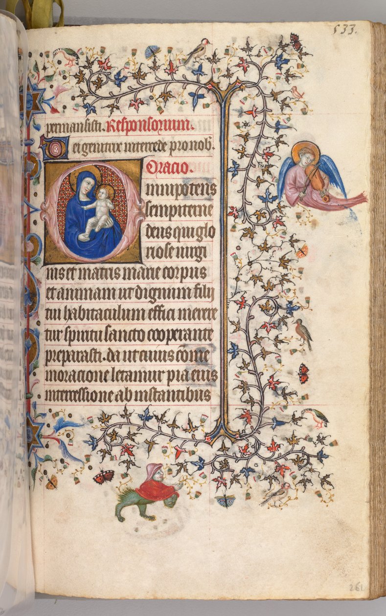 Getijdenboek van Karel de Edele, Koning van Navarra 1361-1425: fol. 261r, Maagd en Kind, ca. 1405 door Master of the Brussels Initials and Associates