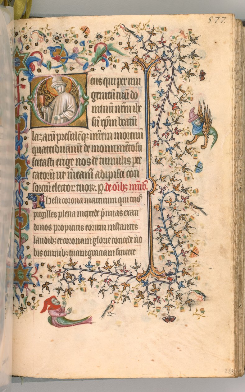 Uren van Karel de Edele, Koning van Navarra 1361-1425, fol. 283r, St. Lazarus door Master of the Brussels Initials and Associates