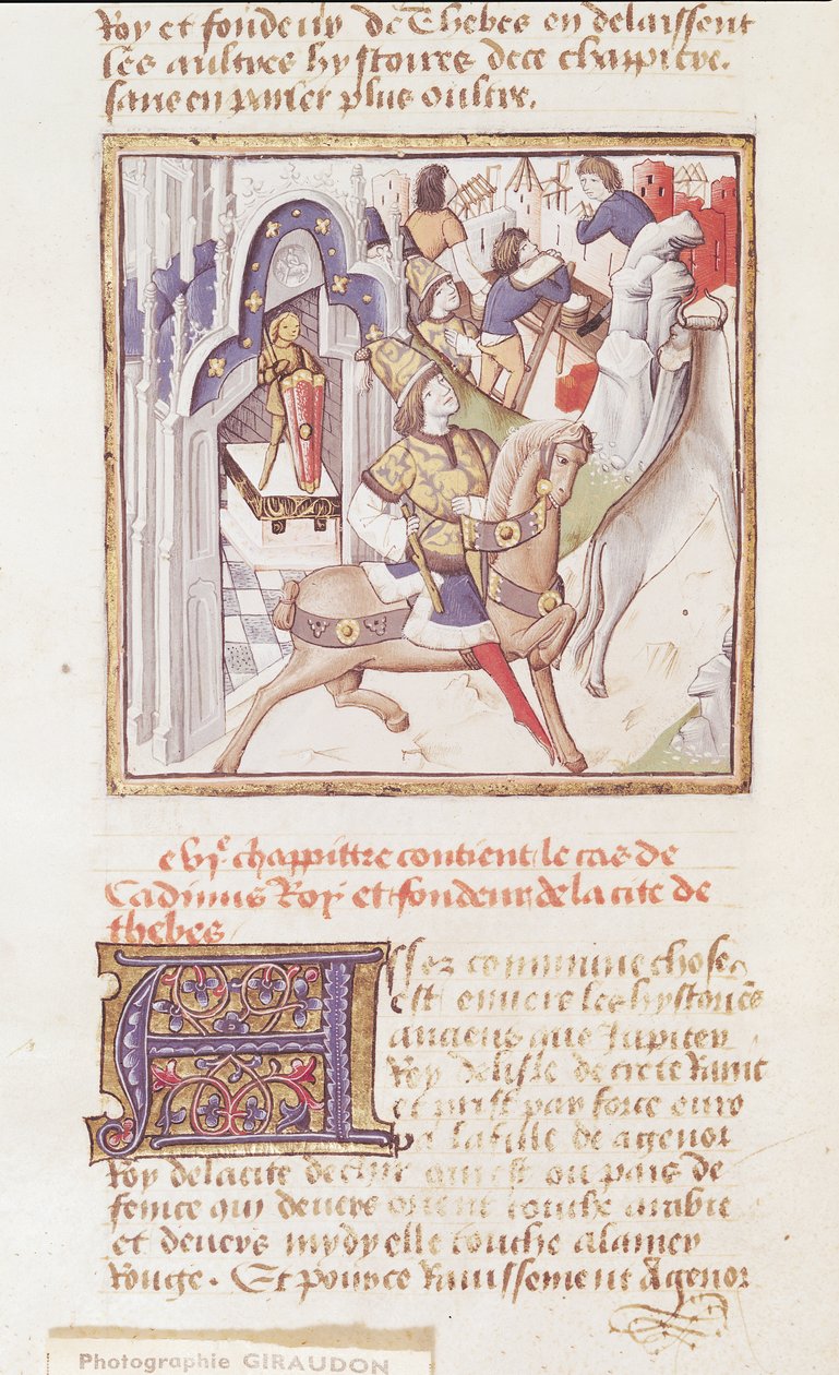 Ms 622 fol.9v Cadmus, stichter van Thebe, uit 