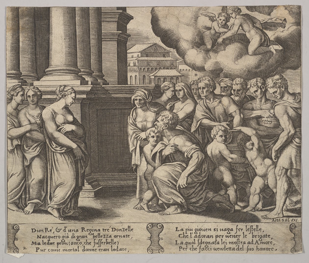Psyche wordt door het volk goddelijke eer bewezen, uit 
