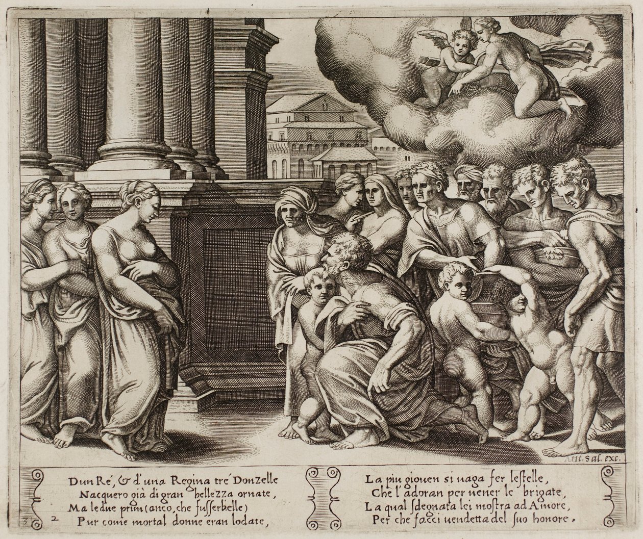Het Volk Brengt Goddelijke Eer aan Psyche door Master of the Die