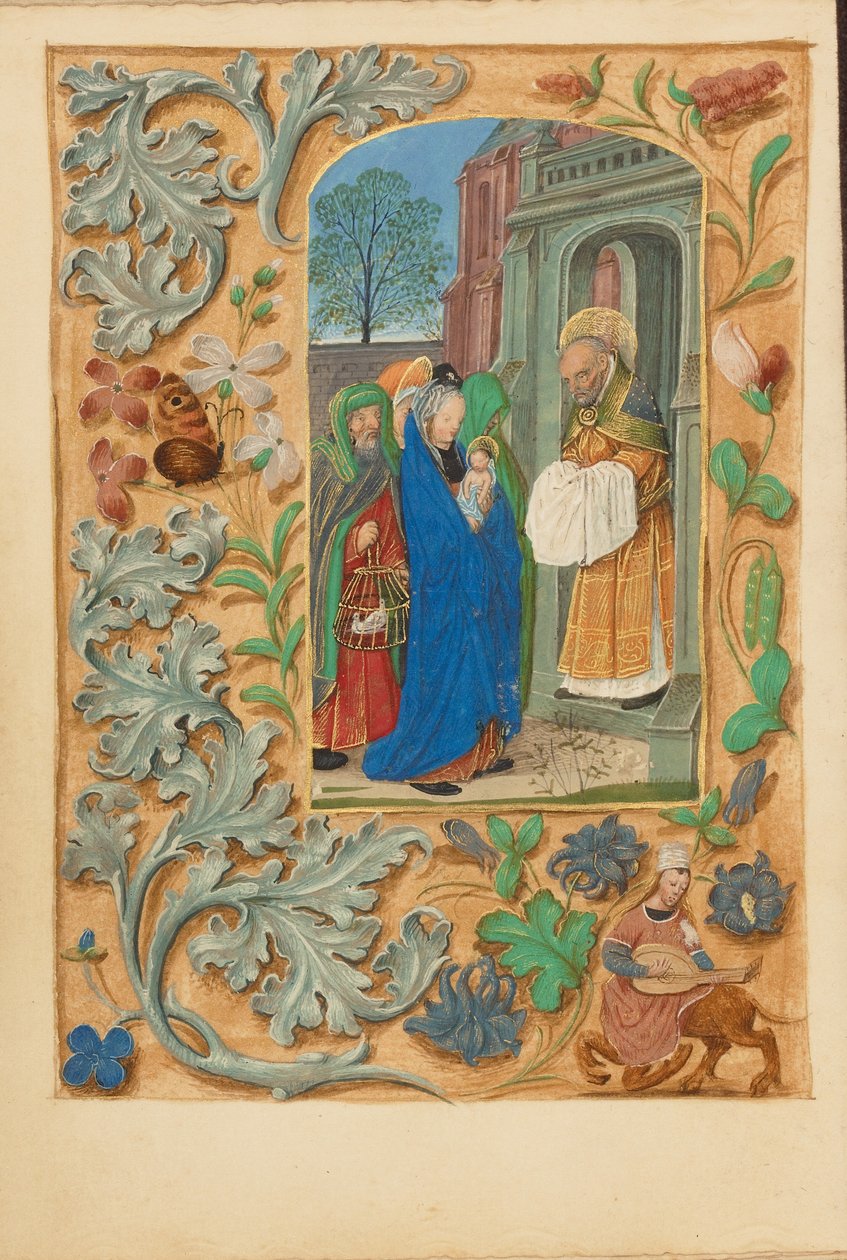 De presentatie in de tempel door Master of the Dresden Prayer Book