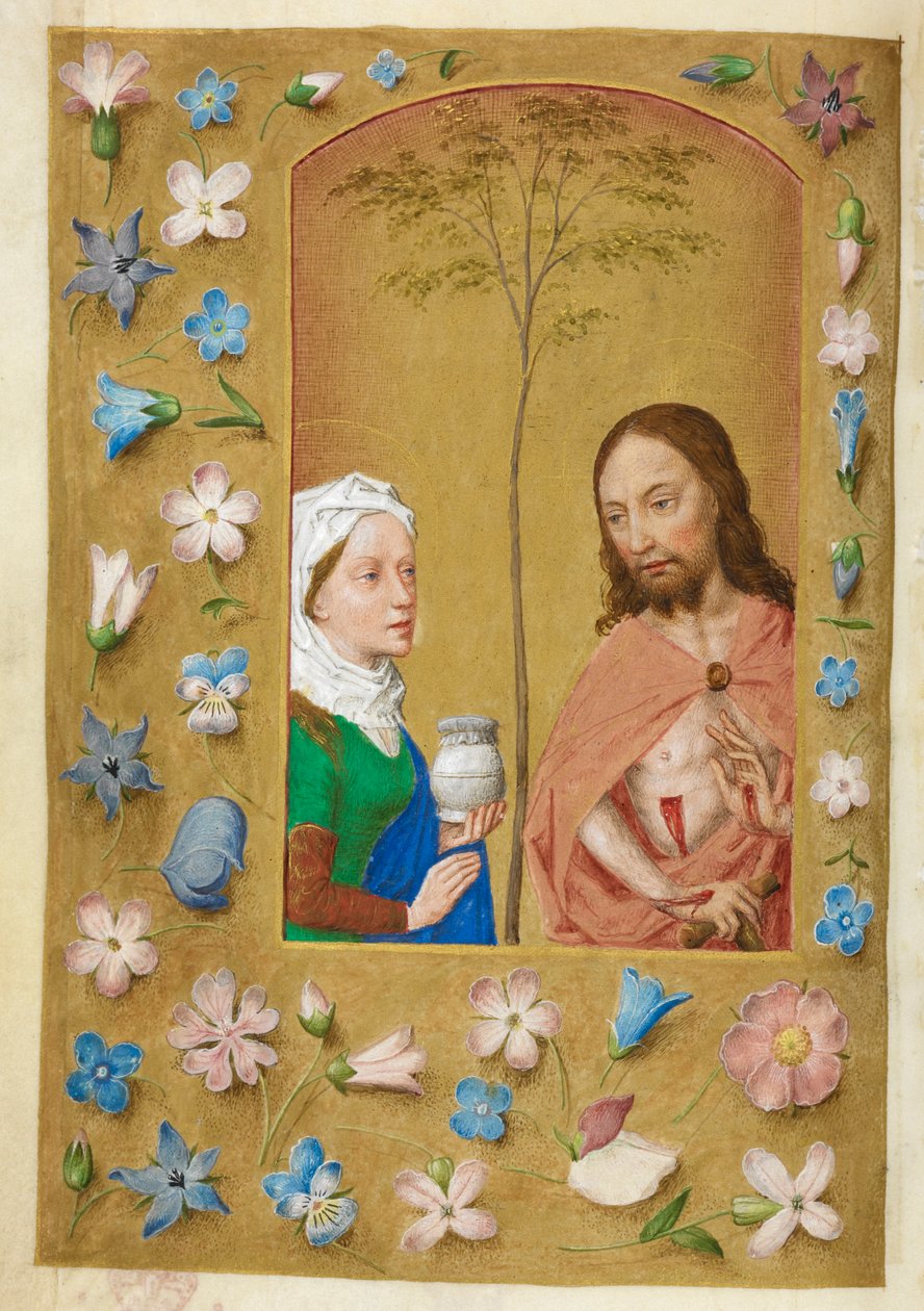 De Man van Smarten en Maria Magdalena door Master of the Dresden Prayer Books