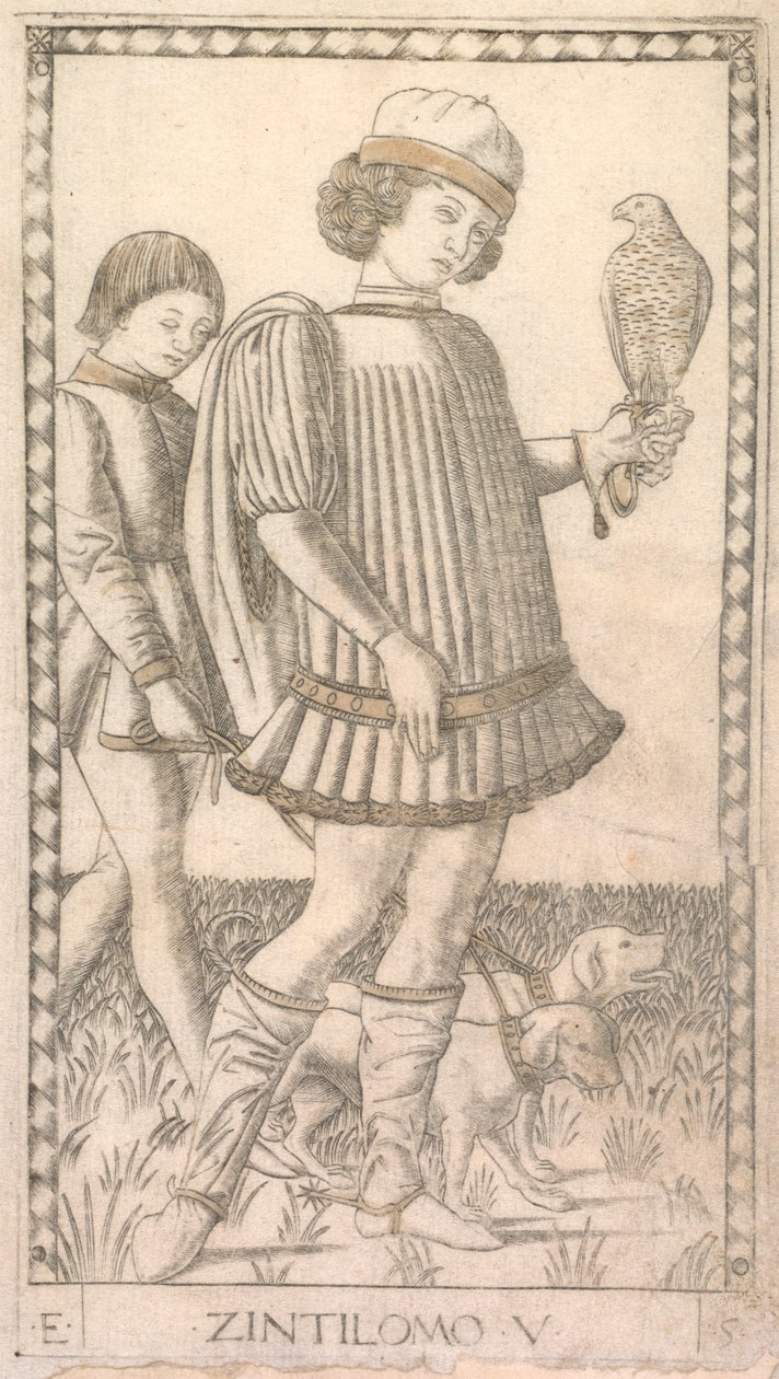 Heer uit de Tarocchi-serie E: Condities van de Mens, #5, ca. 1465 door Master of the E Series Tarocchi