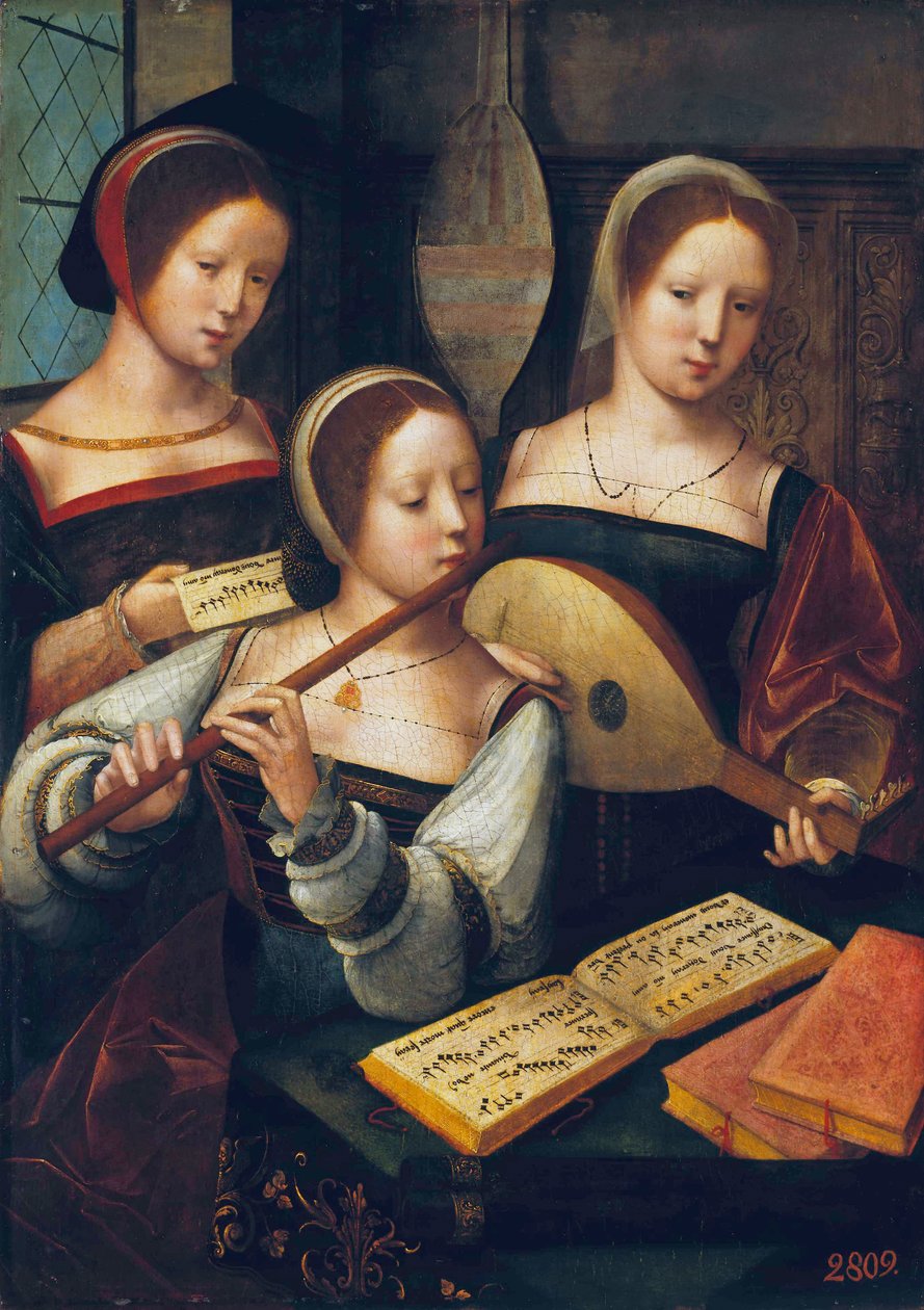 Dutch: Musicerend gezelschap Female Musicians door Master of the Female Half Lengths
