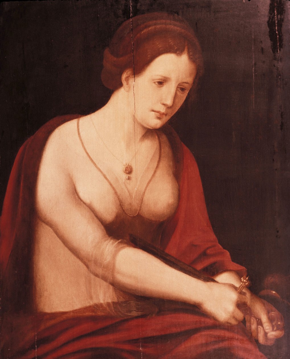 De dood van Lucretia door Master of the Female Half Lengths