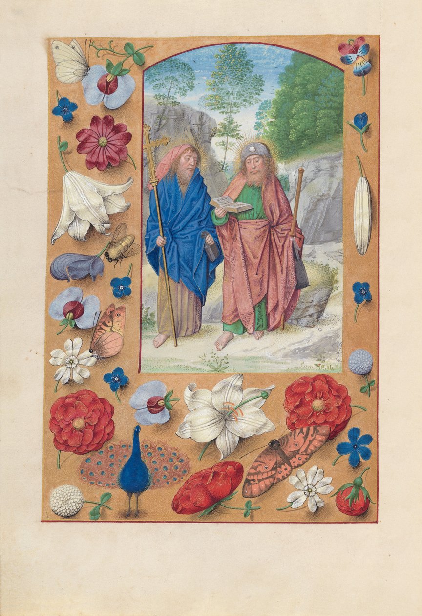 Uren van Koningin Isabella de Katholieke, Koningin van Spanje:  Fol. 175v, Heilige Filips  Jacobus door Master of the First Prayerbook of Maximillian