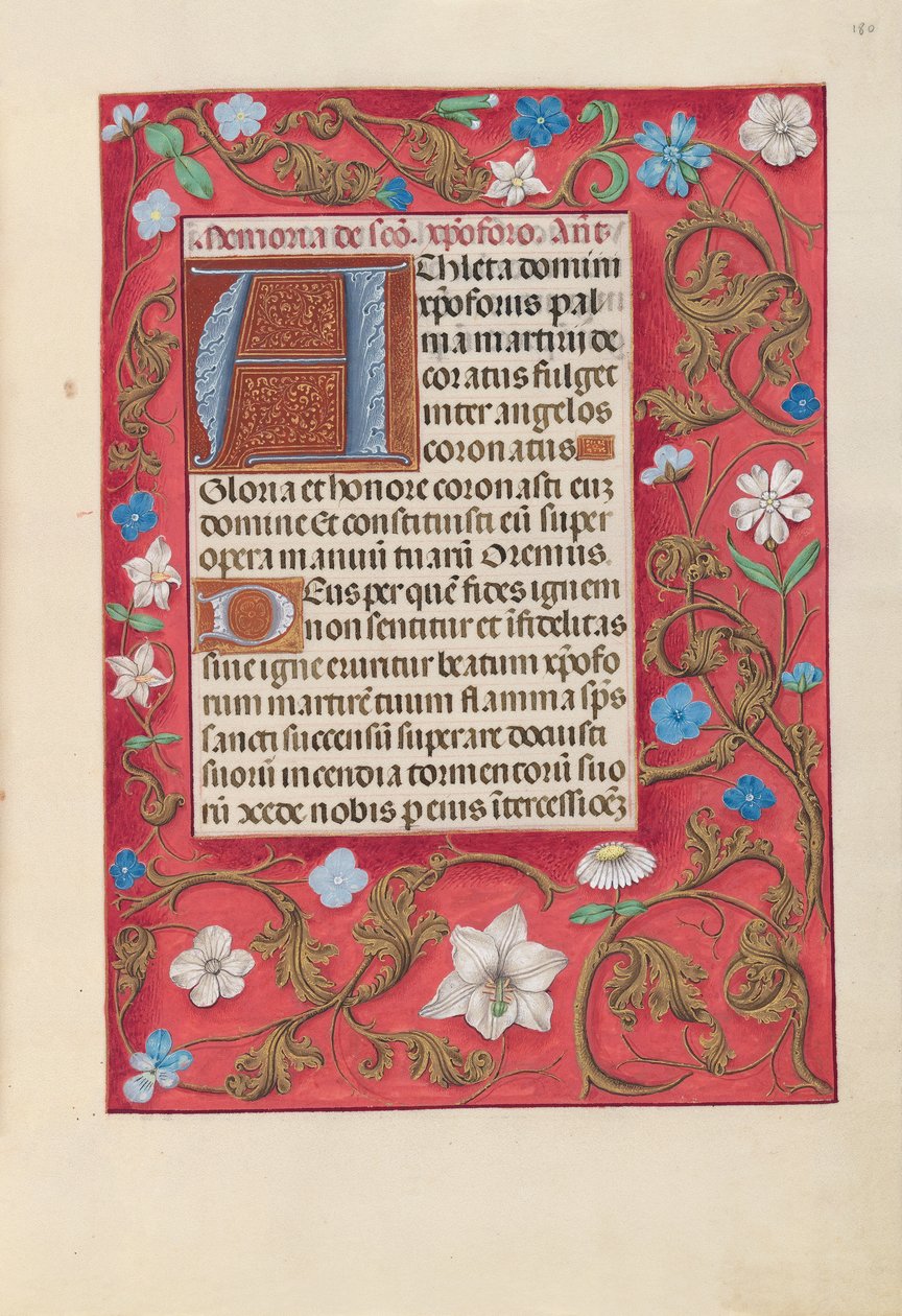 Getijdenboek van koningin Isabella de Katholieke, koningin van Spanje: Fol. 180r, c. 1500 door Master of the First Prayerbook of Maximillian