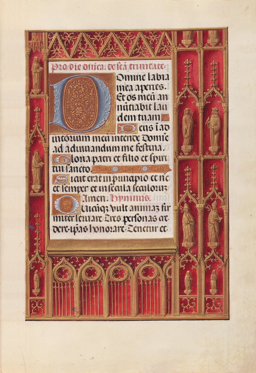 Getijdenboek van Koningin Isabella de Katholieke, Koningin van Spanje: Fol. 18r, ca. 1500 door Master of the First Prayerbook of Maximillian