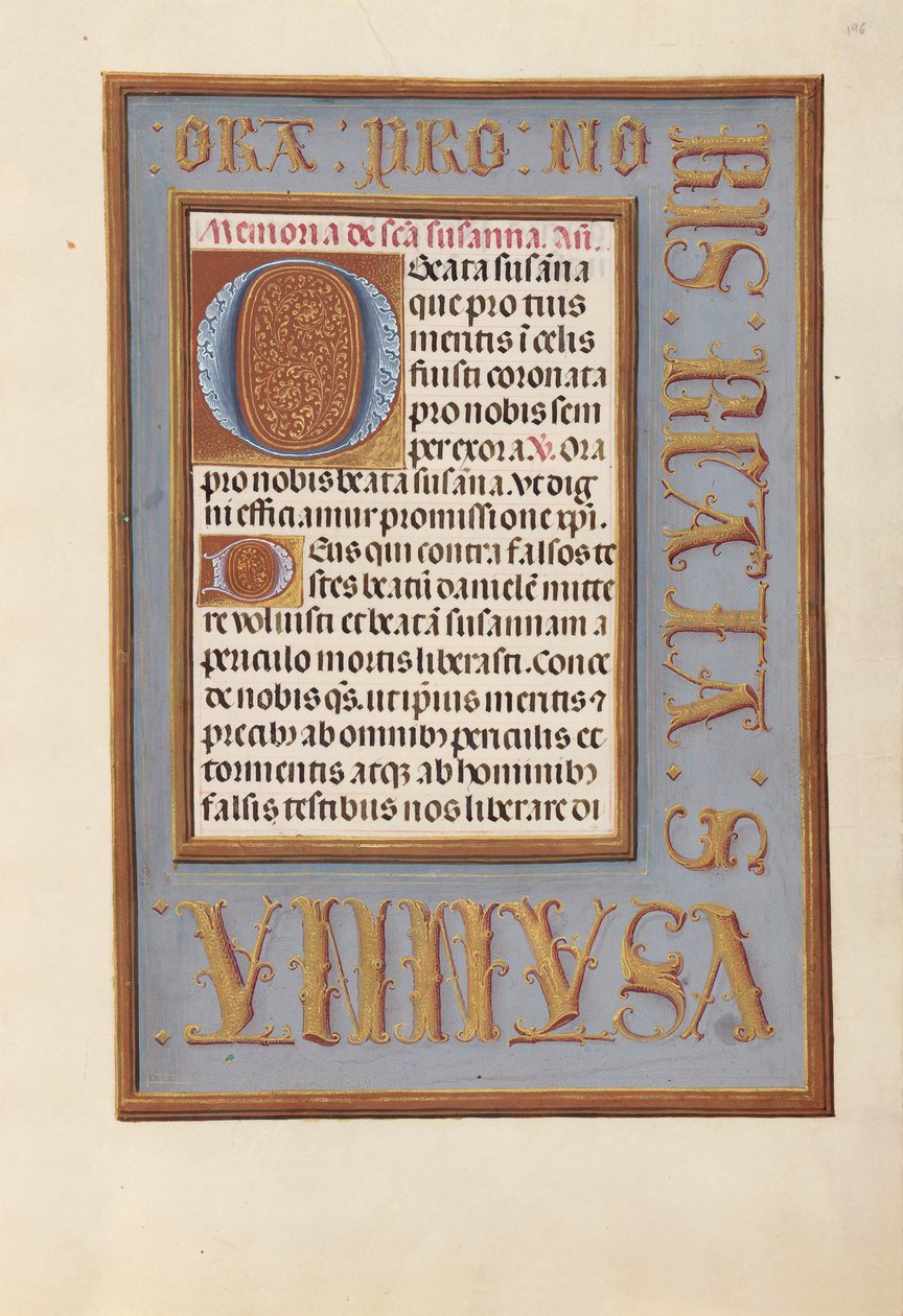 Getijdenboek van koningin Isabella de Katholieke, koningin van Spanje: Fol. 196r, c. 1500 door Master of the First Prayerbook of Maximillian