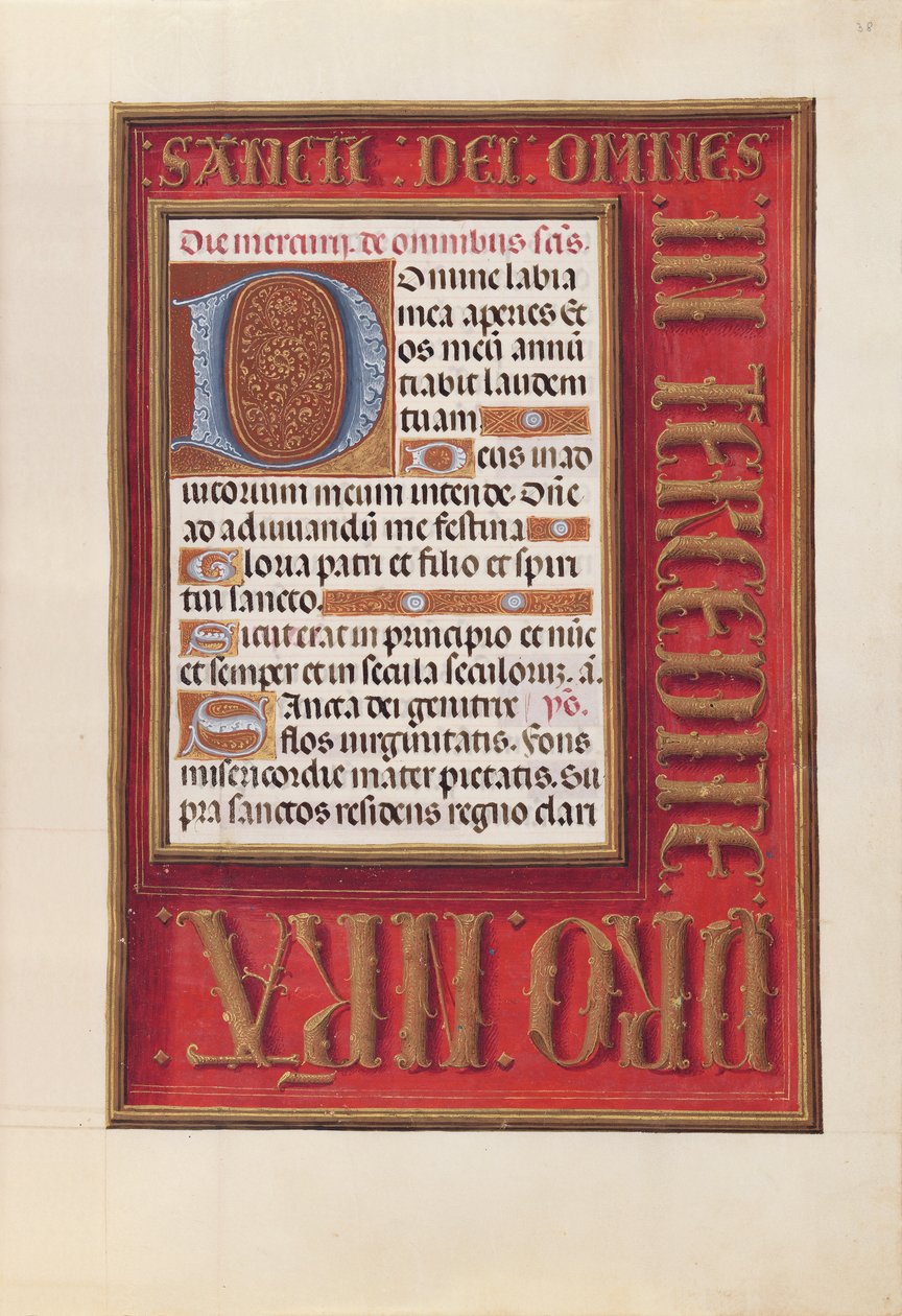 Uren van koningin Isabella de Katholieke, koningin van Spanje: Fol. 38r, c. 1500 door Master of the First Prayerbook of Maximillian