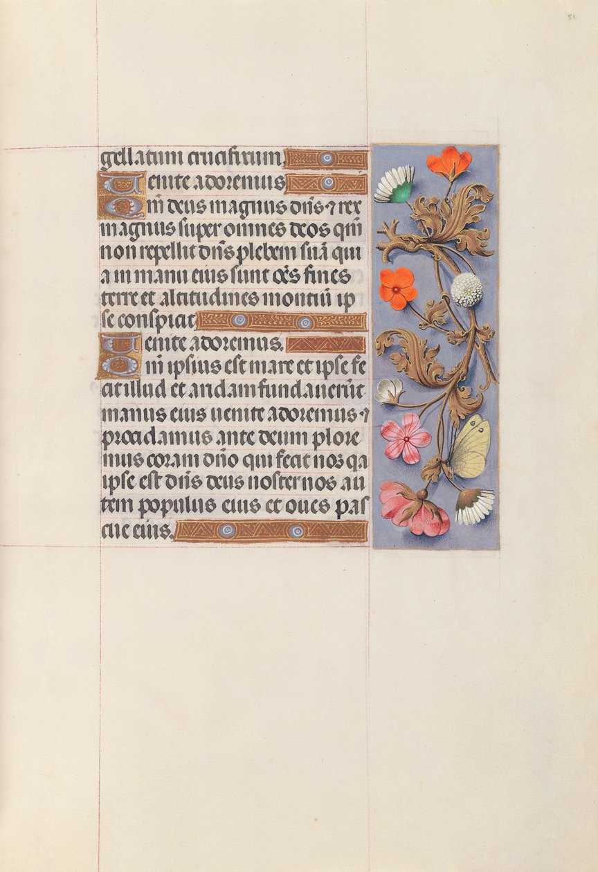 Getijdenboek van koningin Isabella de Katholieke, koningin van Spanje: Fol. 51r, ca. 1500 door Master of the First Prayerbook of Maximillian