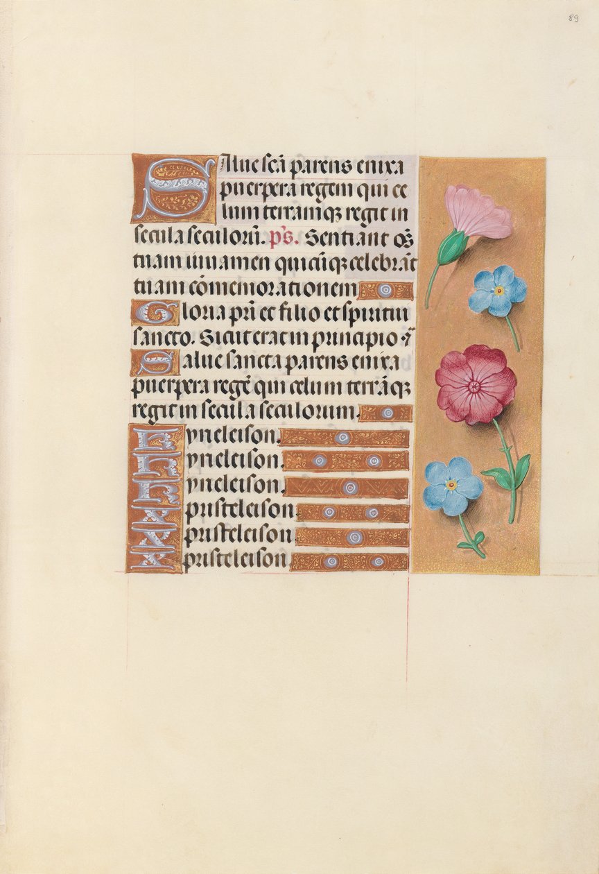 Getijdenboek van koningin Isabella de Katholieke, koningin van Spanje: Fol. 89r, c. 1500 door Master of the First Prayerbook of Maximillian
