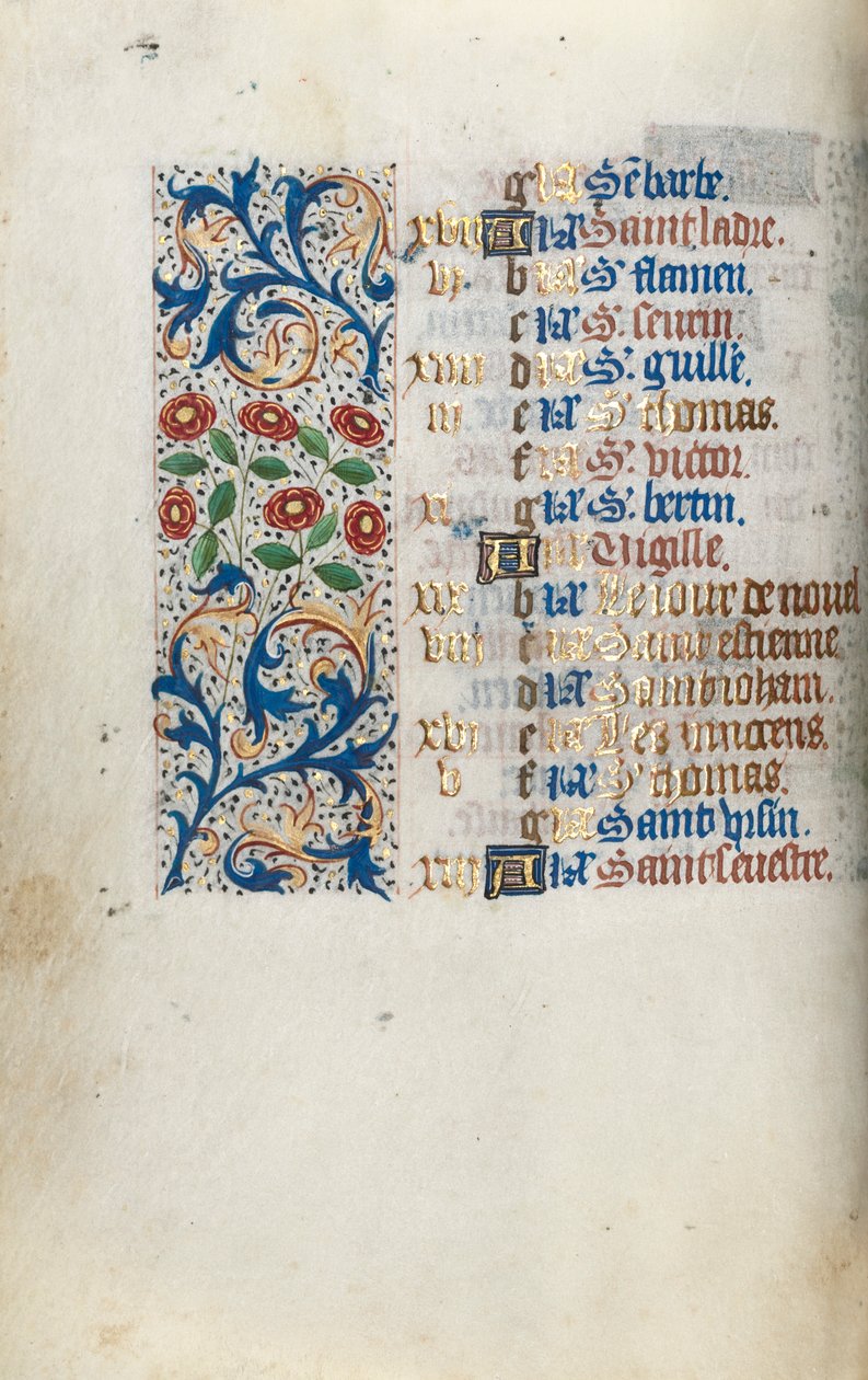 Getijdenboek Gebruik van Rouen: fol. 12v, ca. 1470 door Master of the Geneva Latini