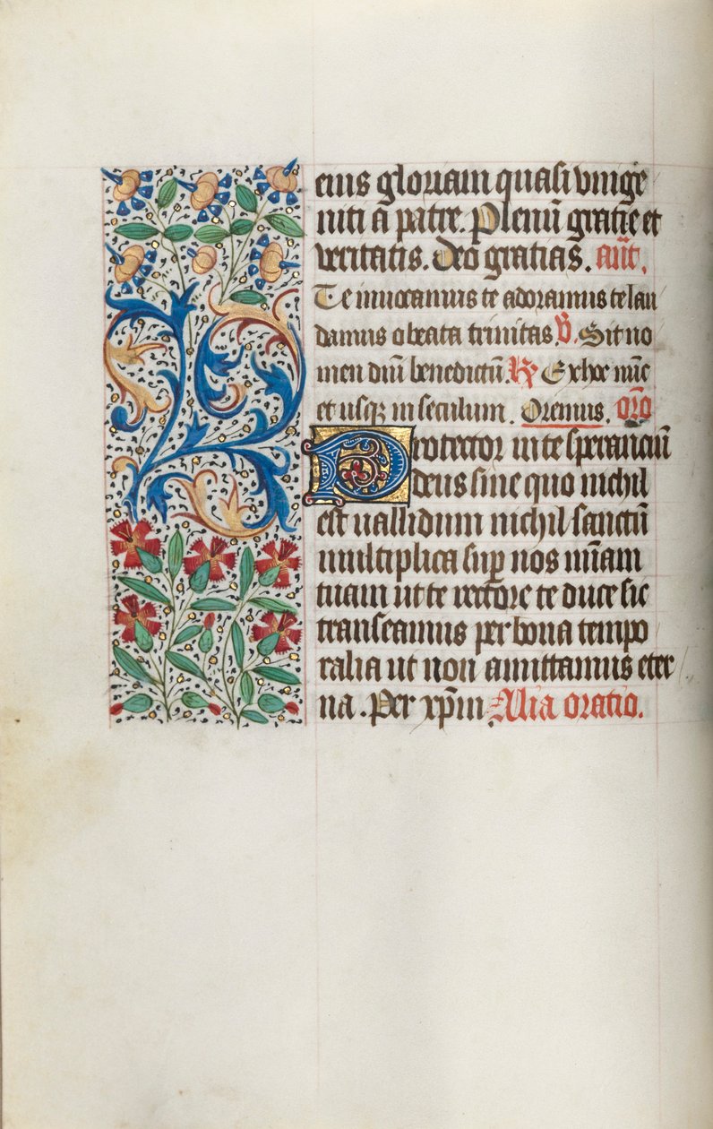 Getijdenboek Gebruik van Rouen: fol. 14v, ca. 1470 door Master of the Geneva Latini