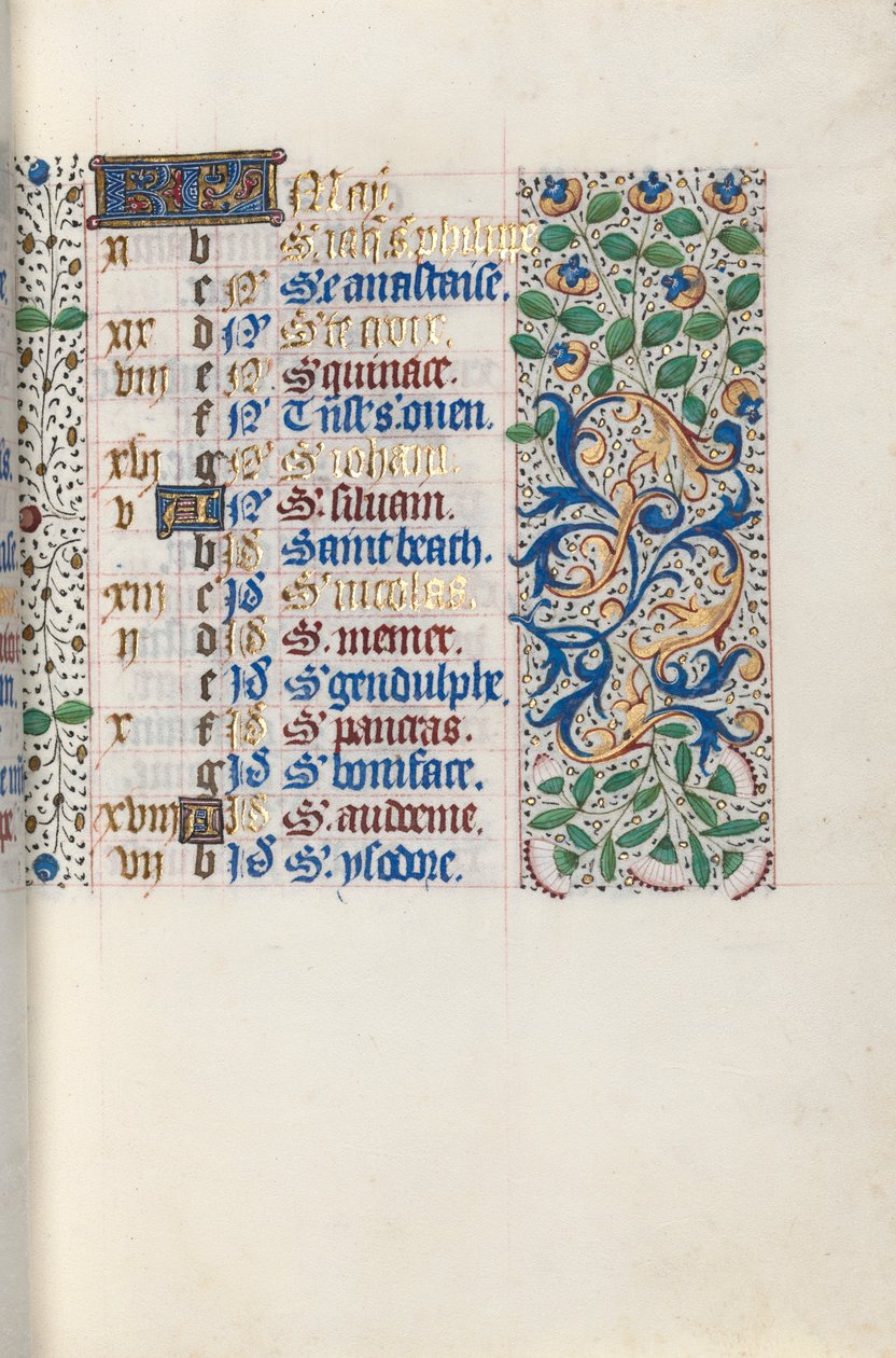 Getijdenboek Gebruik van Rouen: fol. 5r, ca. 1470 door Master of the Geneva Latini