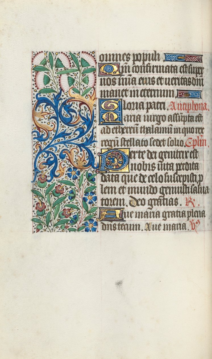 Getijdenboek Gebruik van Rouen: fol. 60v, c. 1470 door Master of the Geneva Latini