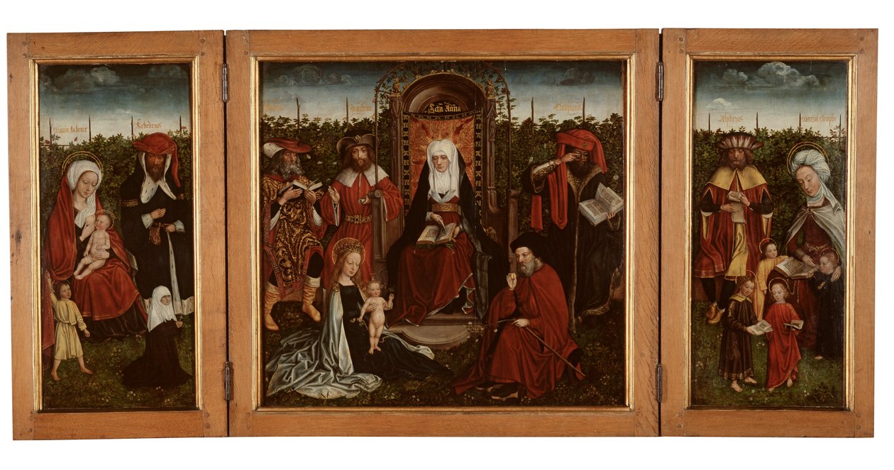 Het Poortakker-drieluik, ca. 1500-10 door Master of the Holy Family of St. Anne
