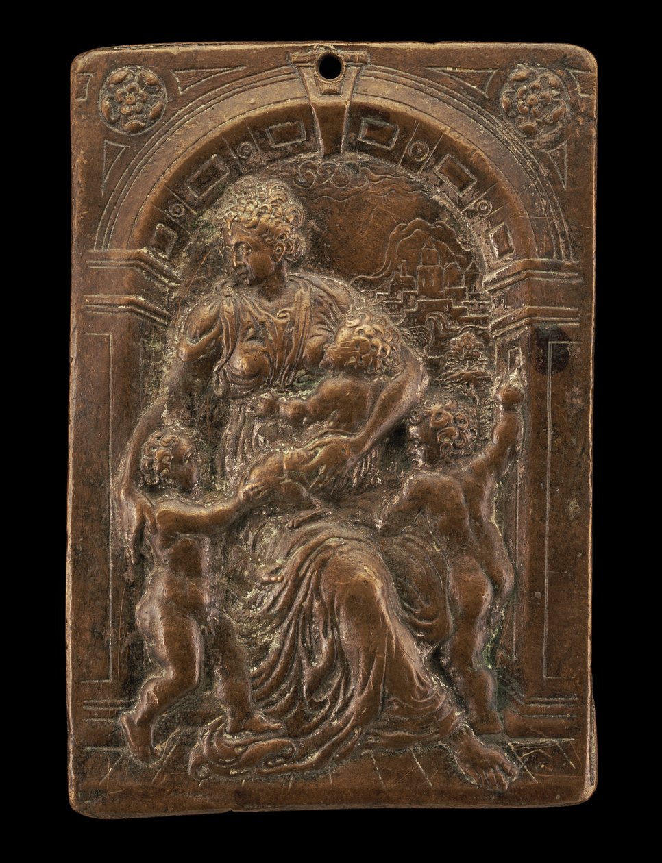 Allegorie van Liefdadigheid, ca. 1580 door Master of the Judgment of Solomon