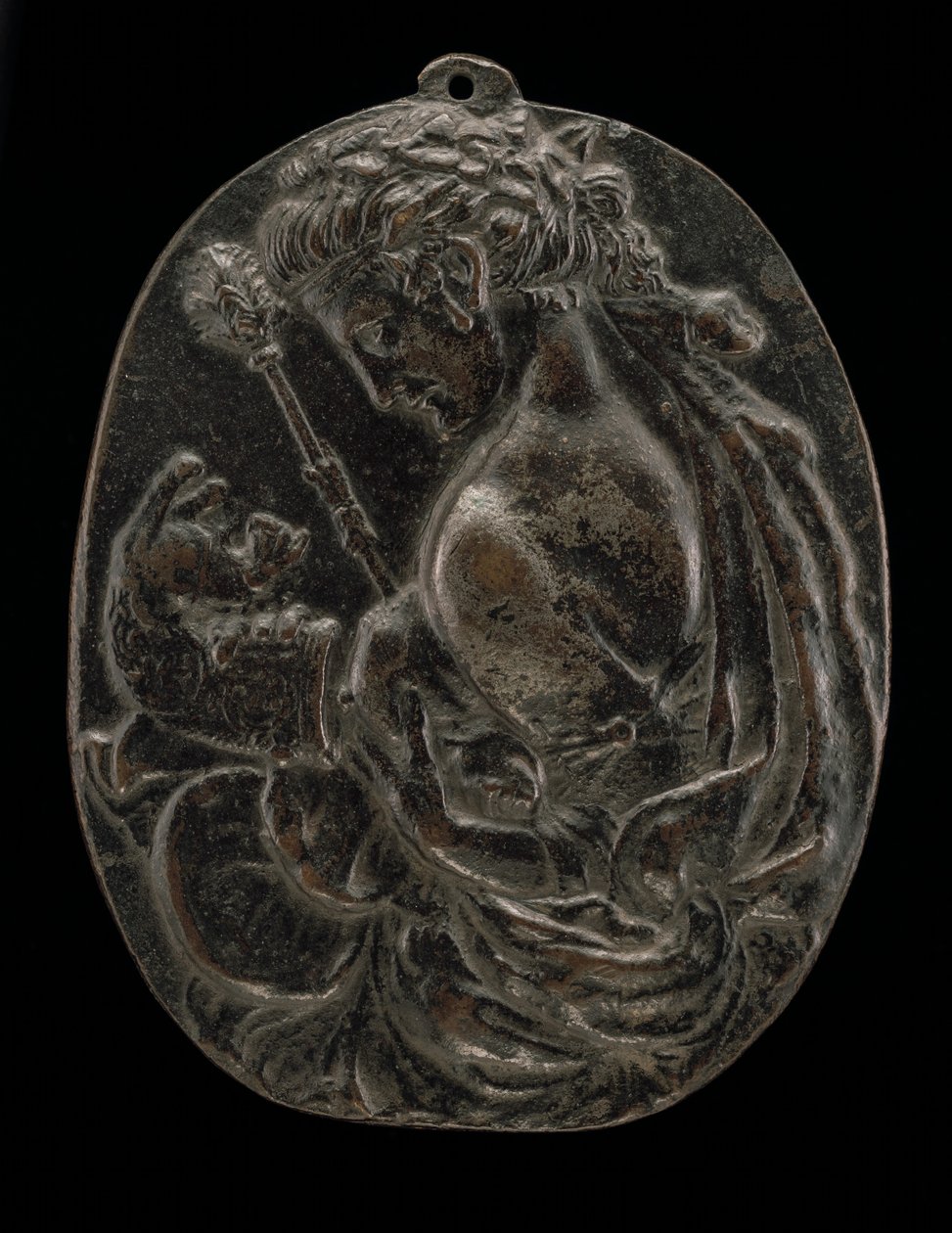 Een Bacchante door Master of the Martelli Mirror