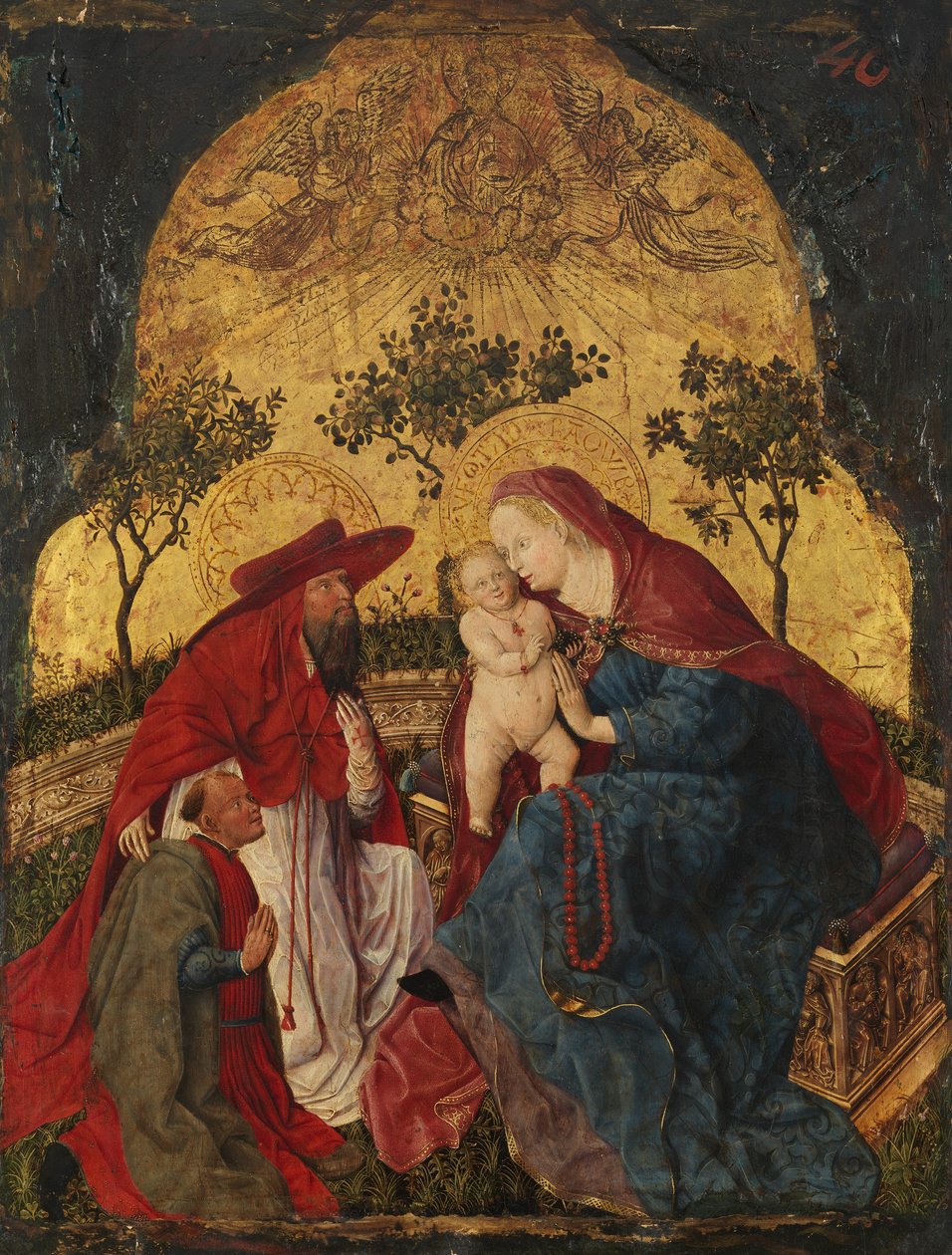 Maagd en Kind met een Donor Gepresenteerd door Sint Hiëronymus door Master of the Munich Bavarian Panels