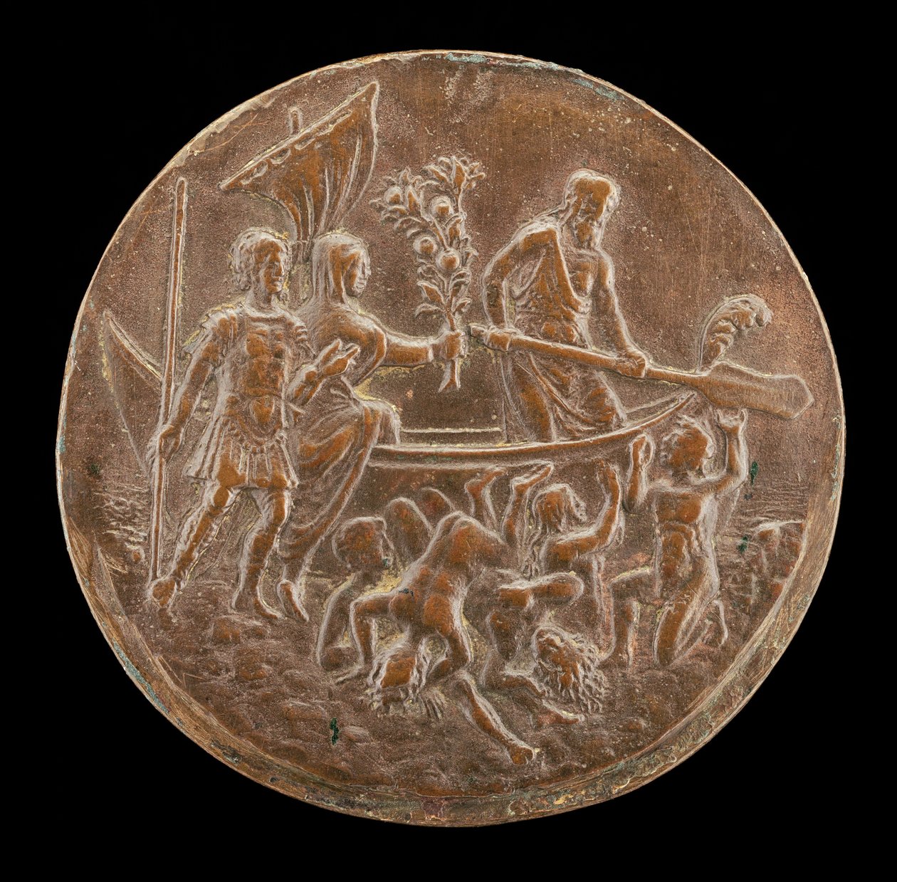 Aeneas die naar de Onderwereld Afdaalt, vierde kwart 15e eeuw door Master of the Orpheus Legend