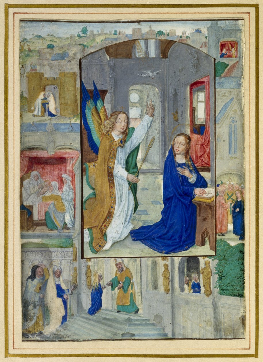 Aankondiging, uit een getijdenboek door Master of the Prayerbook
