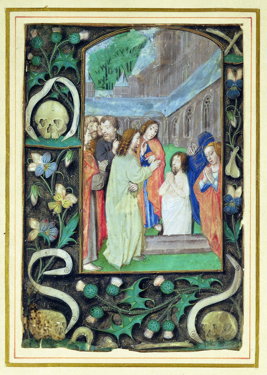 De Opwekking van Lazarus, uit een Getijdenboek door Master of the Prayerbook