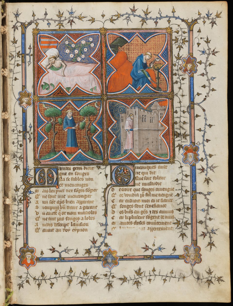 Miniatuur uit een manuscript van de Roman de la Rose door Guillaume de Lorris en Jean de Meun, 1353 door Master of the Rose novels