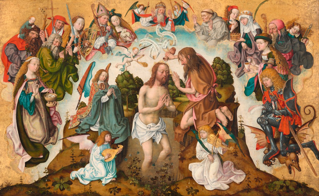 De doop van Christus door Master of the Saint Bartholomew Altarpiece