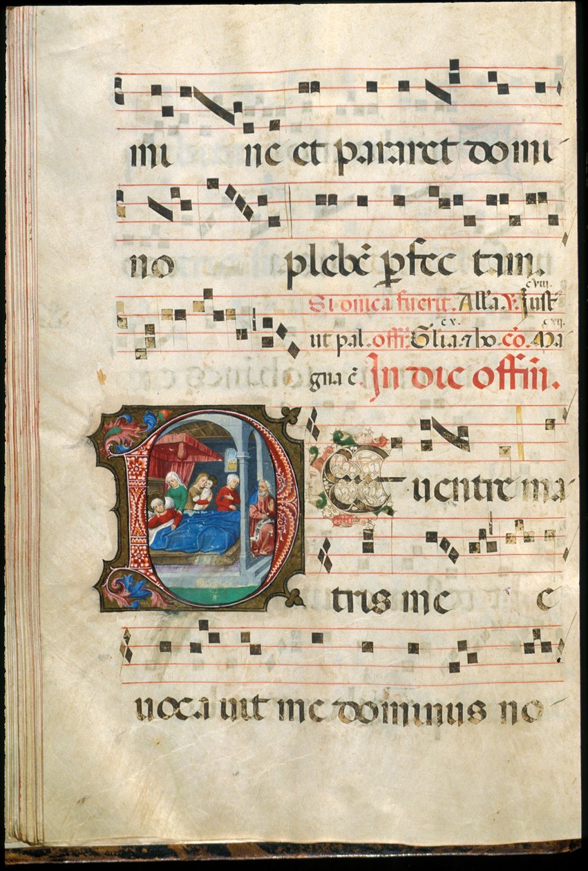 Folio uit een gradual, eind 15e eeuw door Master of the Saluces Hours (attr. to)