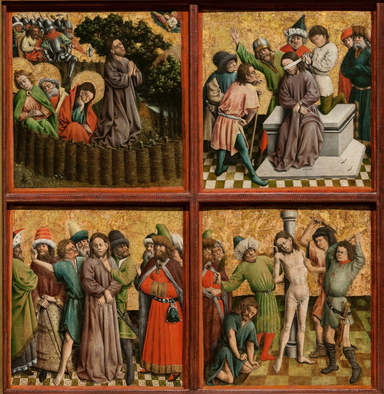 Altaarstuk met De Passie van Christus, c. 1440s door Master of the Schlägl Altarpiece