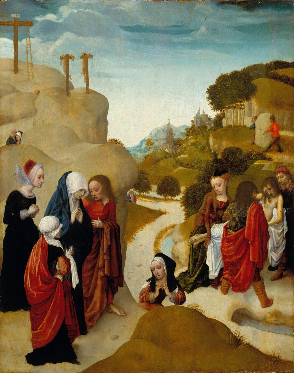 Graflegging van Christus, ca. 1490 (olieverf op paneel) door Master of the Virgo Inter Virgines