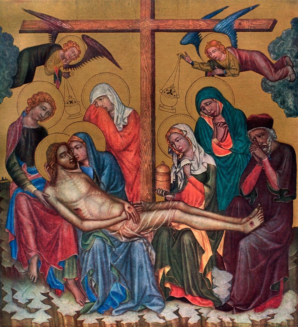 Klaagzang voor Christus, c1350 1955 door Master of the Vyssi Brod Altar