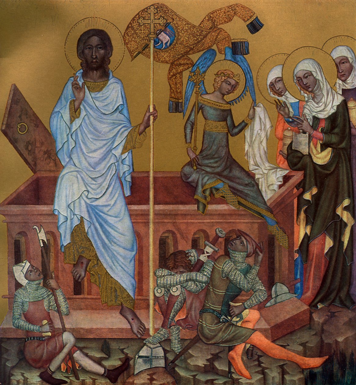 De opstanding van Christus door Master of the Vyssi Brod Altar