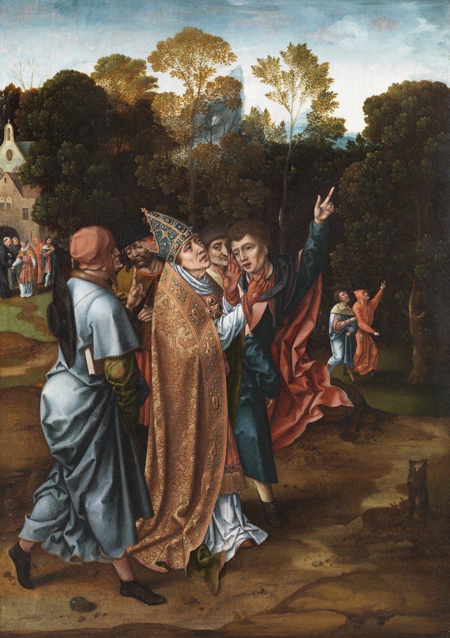 Visioen van de Bisschop, c.1510-20 door Master of the von Groote Adoration