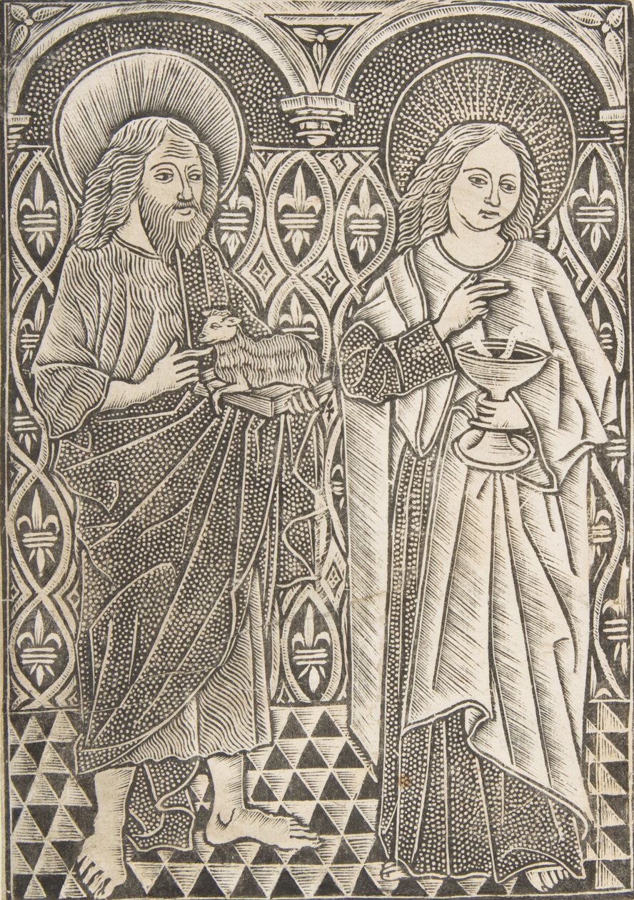 Sint Johannes de Doper en Sint Johannes de Evangelist, 15e eeuw door Master with the Cologne Arms