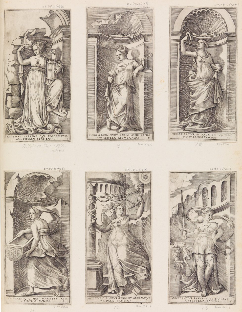 De Libische Sibylle, 16e eeuw door Master with the Name of Jesus