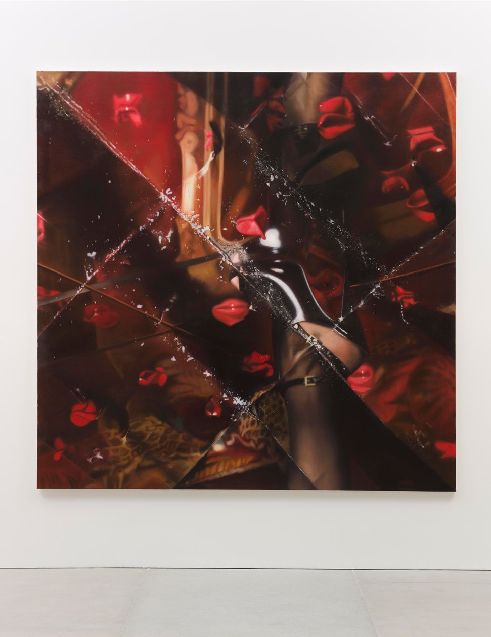 Zwarte Kousenband, 2012 (Olieverf op doek) door Mat Collishaw