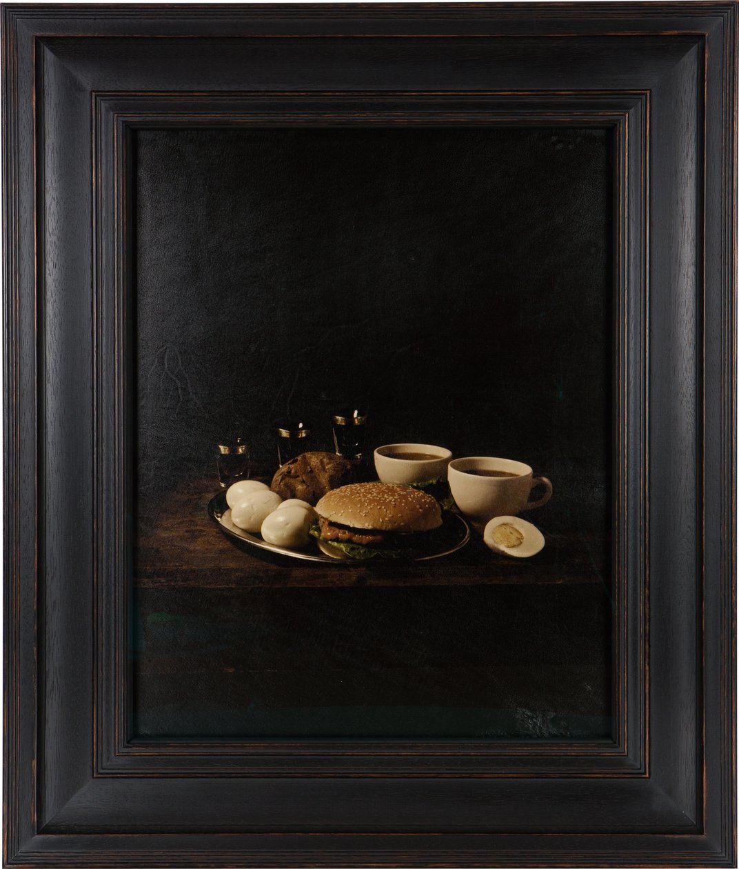 Last Meal on Death Row, Gary Gilmore, 2012 (digitale transferprint op perkament van geitenleer) door Mat Collishaw