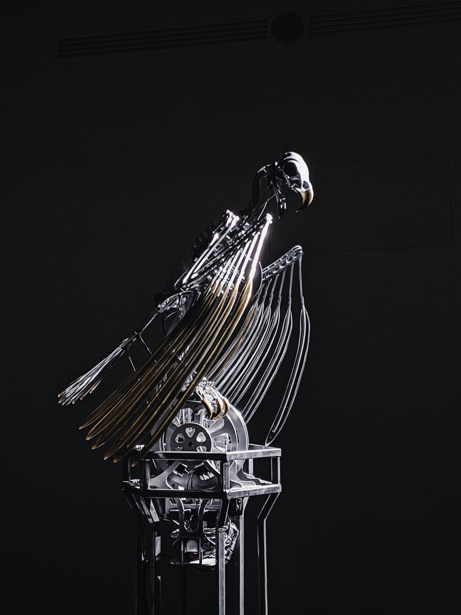 The Nerve Rack, 2019 (Acetaal, Acryl, Aluminium, Messing, Elektrische schakelingen, Verf, PVC, Hars, Servomotoren, Staal) door Mat Collishaw