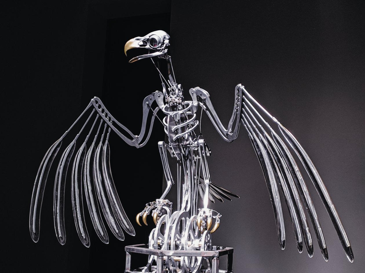 The Nerve Rack, 2019 (Acetaal, Acryl, Aluminium, Messing, Elektrische schakelingen, Verf, PVC, Hars, Servomotoren, Staal) door Mat Collishaw