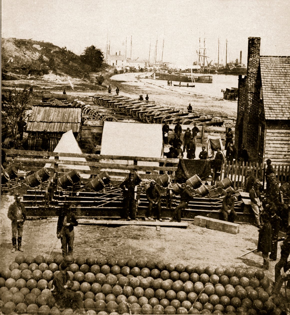 Washington in de jaren 1860 - Ordnance Depot in City Point, 1861-65 door Mathew B. Brady