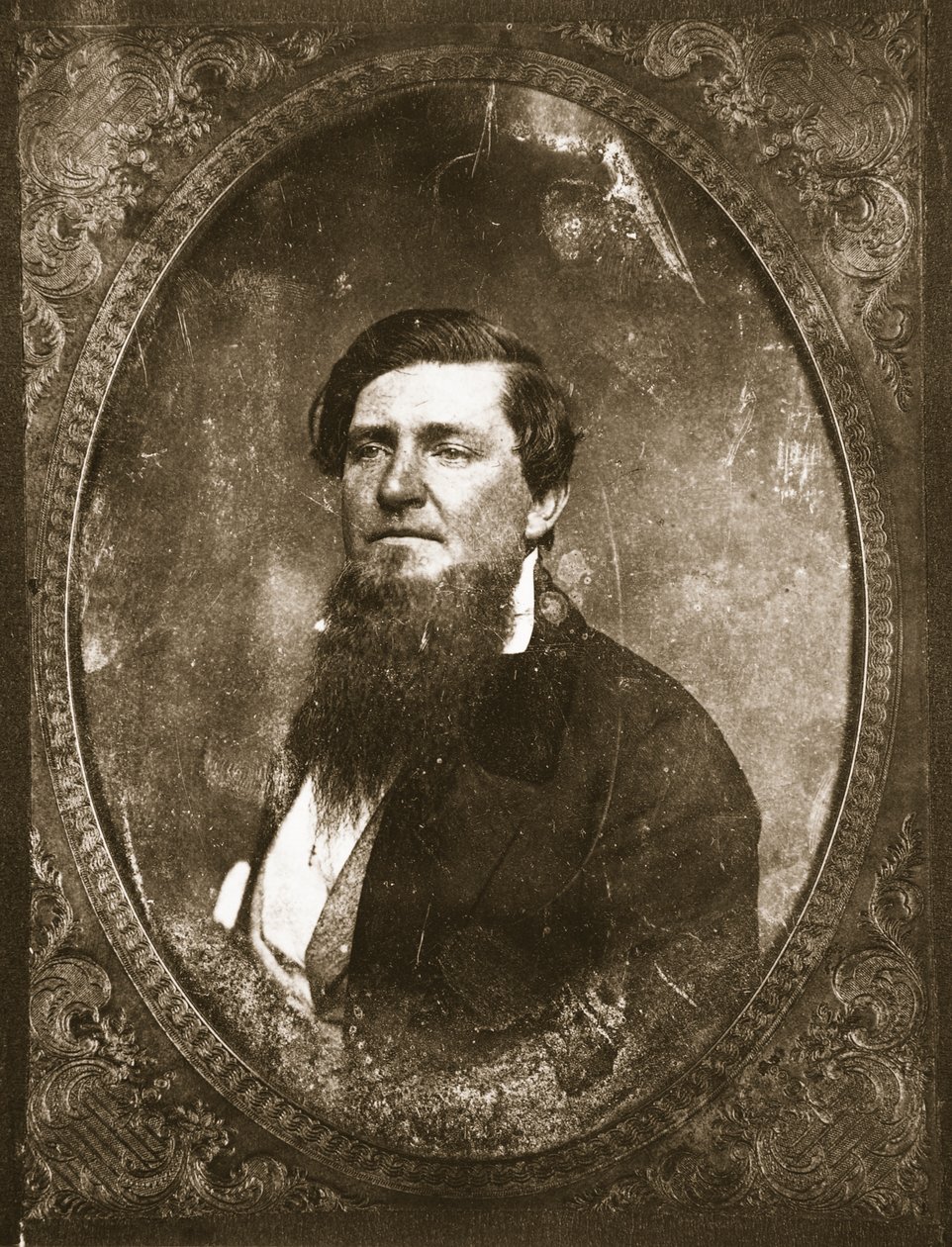 Onbekende bebaarde man door Mathew B. Brady